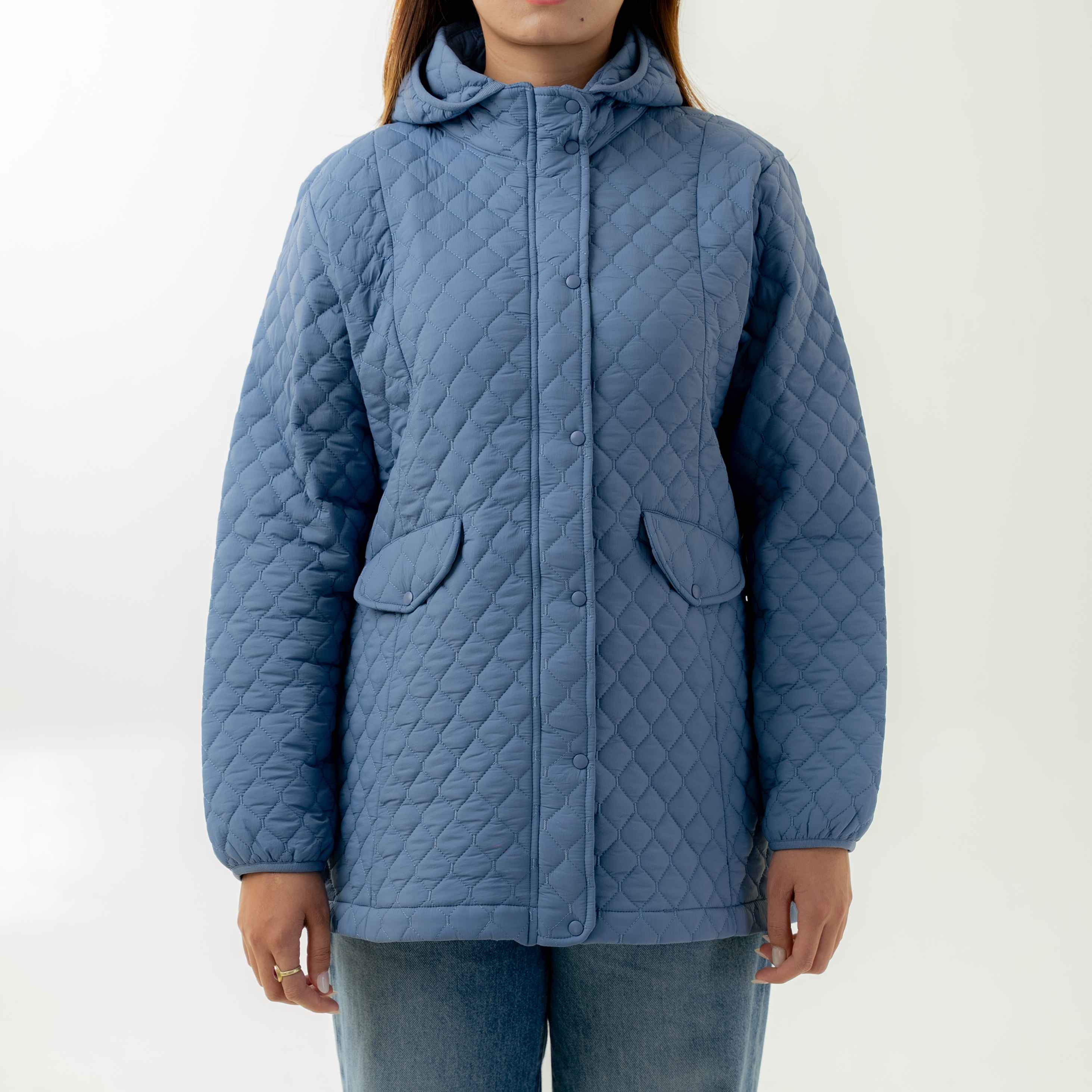 Women's Winter Falls Insulated Crepe Taffeta 250 GSM Mid Hooded Jacket